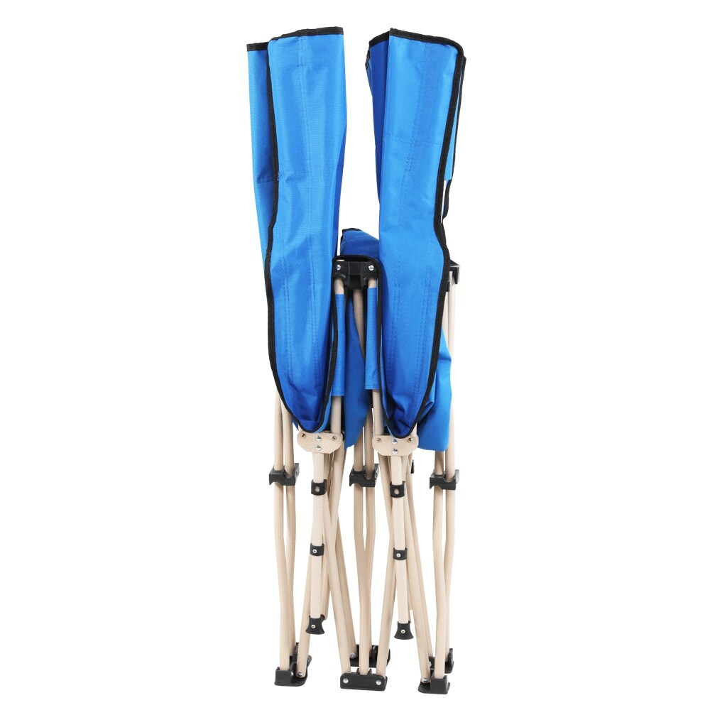 Lit de camping pliable d'extérieur de 76 pieds, bleu