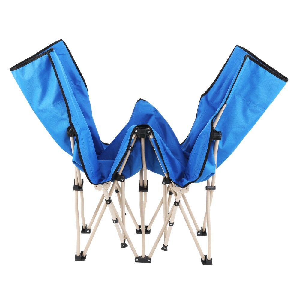 Lit de camping pliable d'extérieur de 76 pieds, bleu