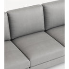 Canapé 3 places en cuir véritable 77 pouces avec chargeur USB, coussins haute résilience et pieds en métal noir