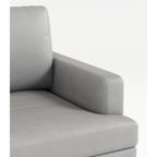 Canapé 3 places en cuir véritable 77 pouces avec chargeur USB, coussins haute résilience et pieds en métal noir