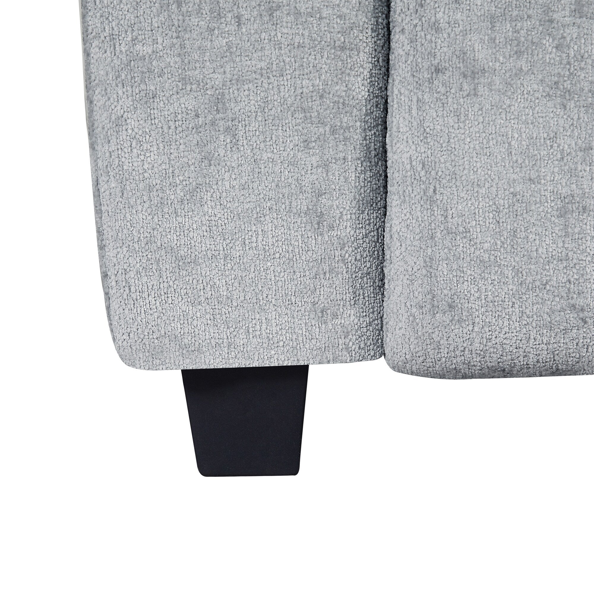 Canapé 3 places rembourré en chenille 78,7 avec pieds en plastique et 2 coussins pour le salon