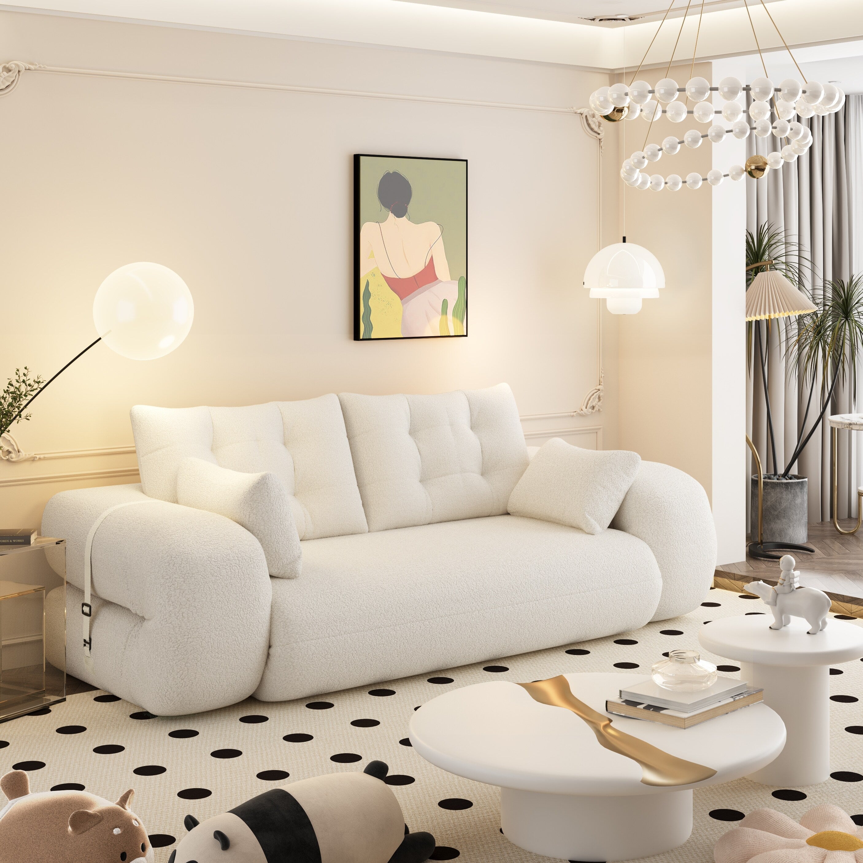 Lit pour chien 78,7 pouces, canapé-lit pliant 3 en 1