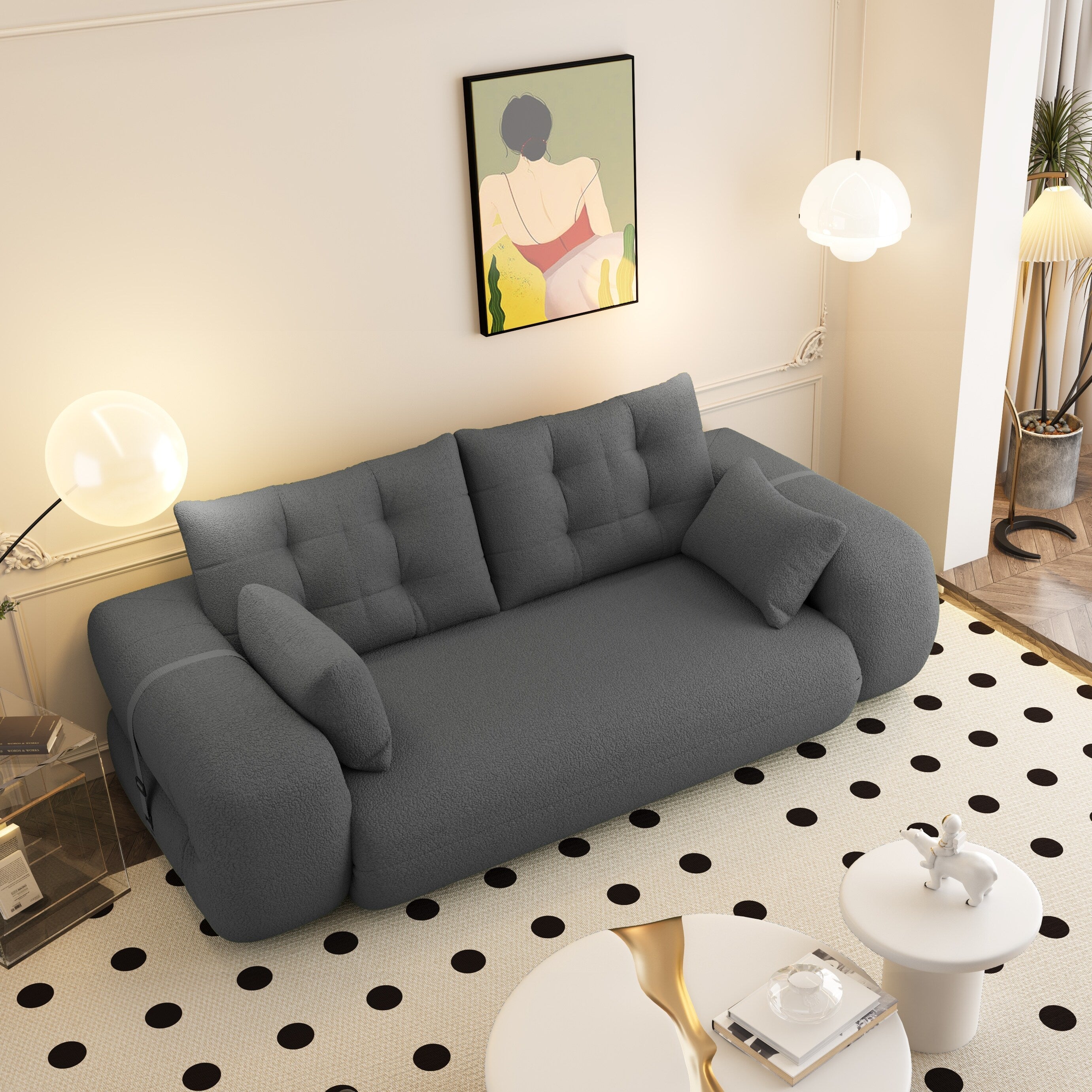 Lit pour chien 78,7 pouces, canapé-lit pliant 3 en 1