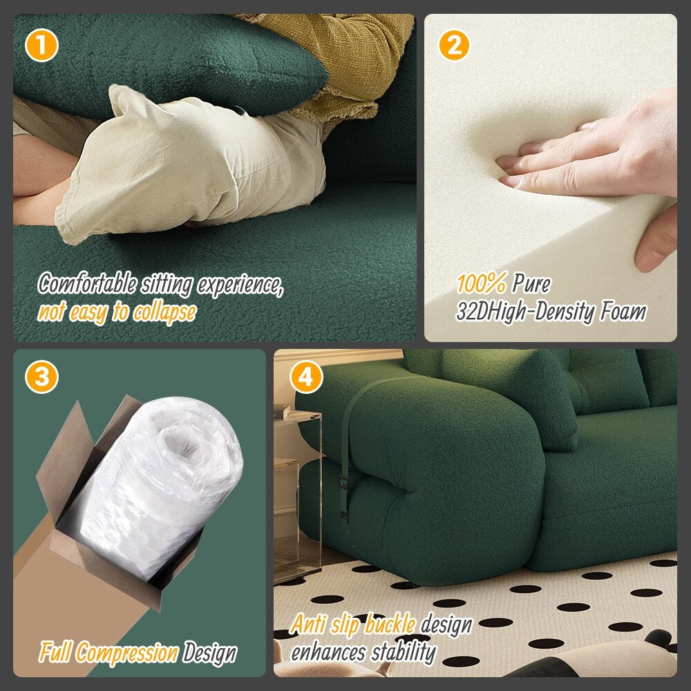 Canapé-lit 3 places modulable Teddy 78.7, convertible