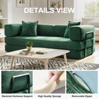 Canapé-lit convertible de 78,8 cm avec coussin de soutien dorsal et accoudoirs