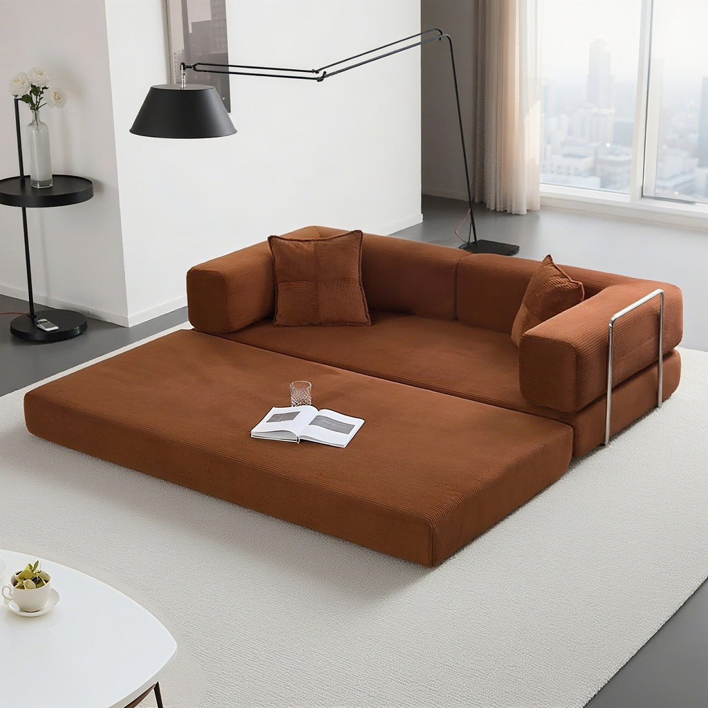 Canapé-lit convertible de 78,8 cm avec coussin de soutien dorsal et accoudoirs