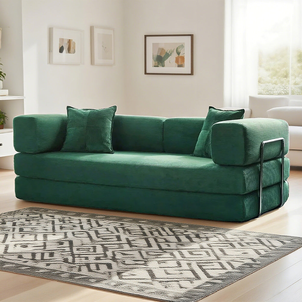 Canapé-lit convertible de 78,8 cm avec coussin de soutien dorsal et accoudoirs