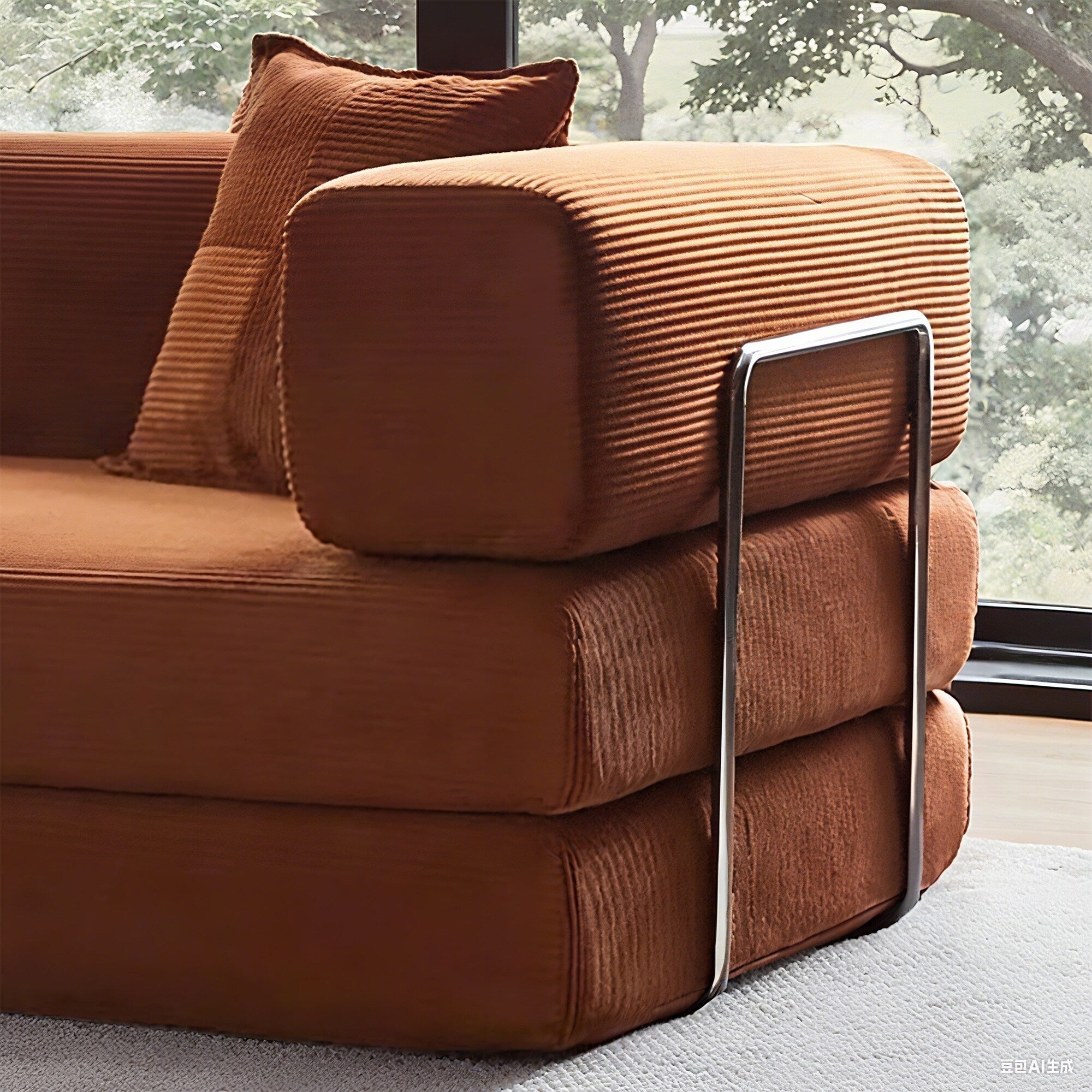 Canapé-lit convertible de 78,8 cm avec coussin de soutien dorsal et accoudoirs