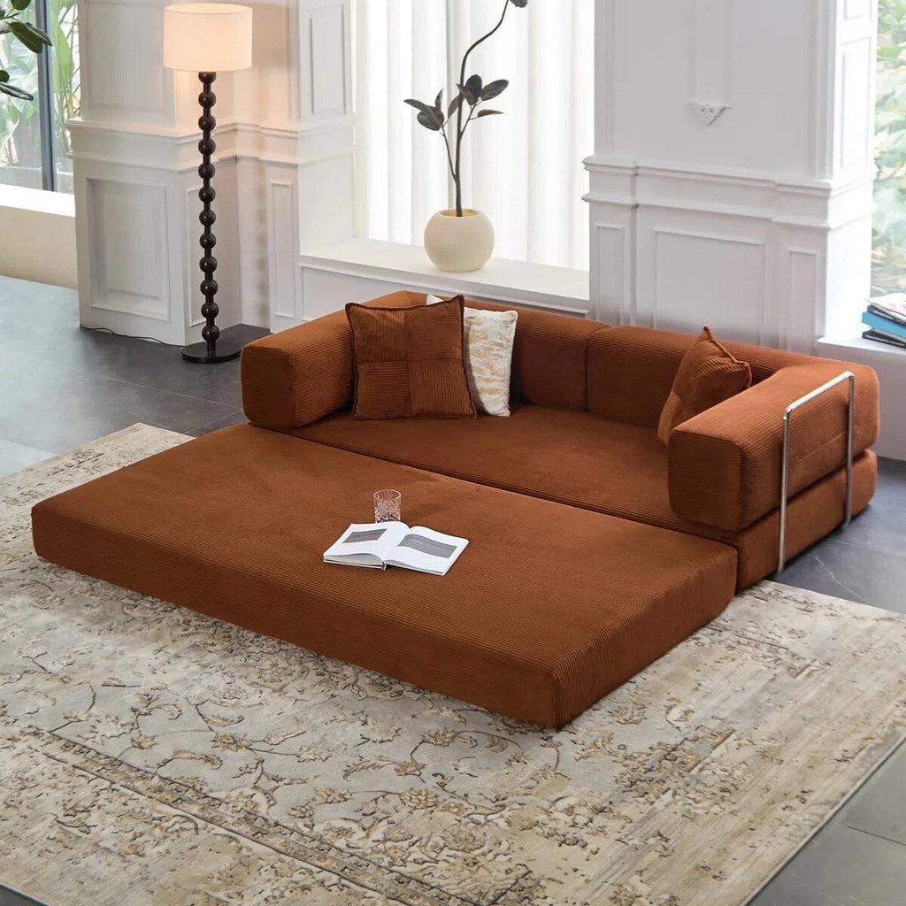 Canapé-lit convertible 78,8 pouces avec oreiller de compression, confortable, futon