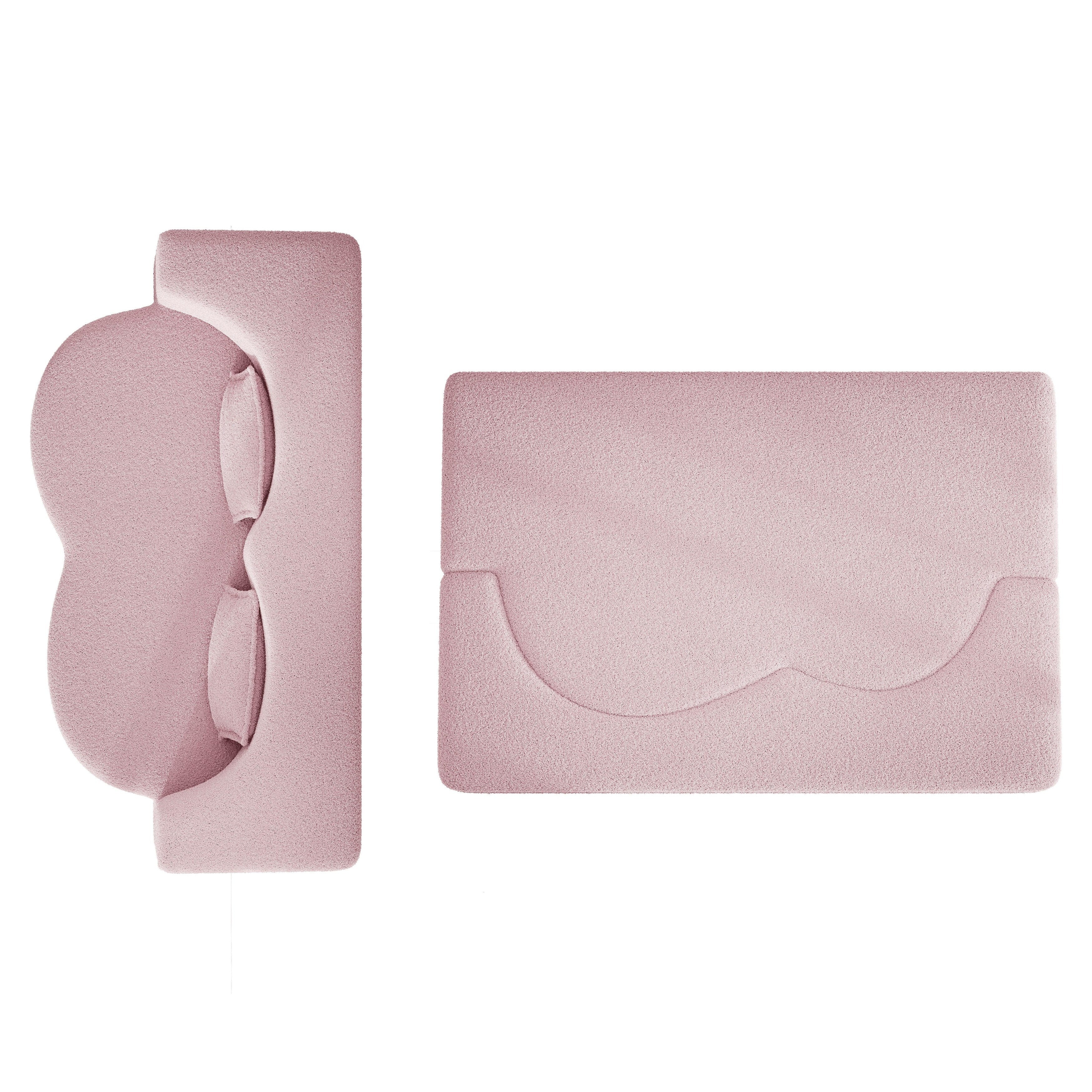 Canapé-lit convertible en tissu Teddy de 78 pouces, rempli de mousse, avec 2 oreillers et matelas pliant pour le salon