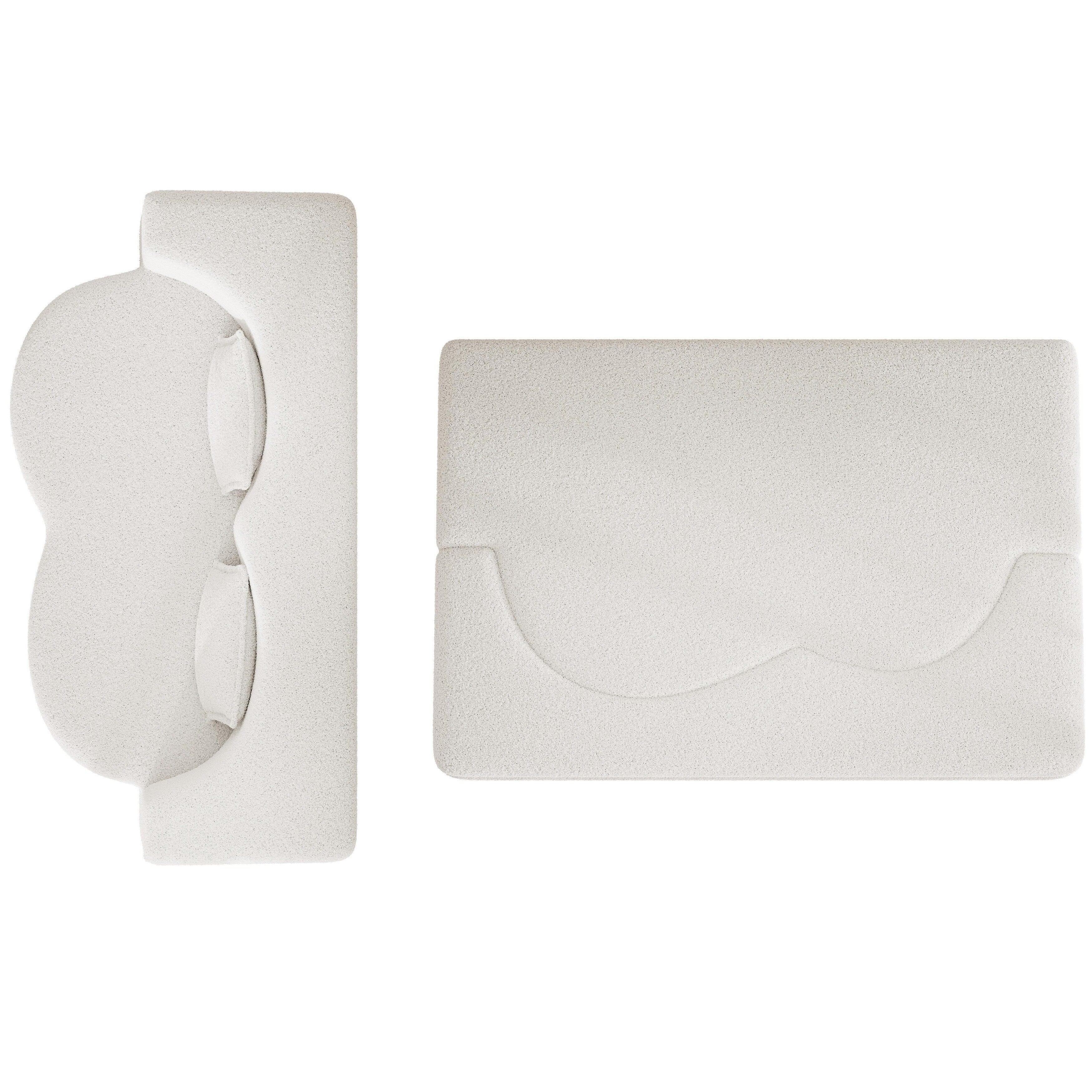 Canapé-lit convertible en tissu Teddy de 78 pouces, rempli de mousse, avec 2 oreillers et matelas pliant pour le salon