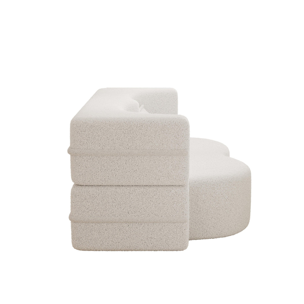 Canapé-lit convertible en tissu Teddy de 78 pouces, rempli de mousse, avec 2 oreillers et matelas pliant pour le salon