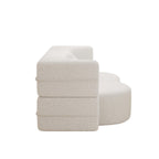 Canapé-lit convertible en tissu Teddy de 78 pouces, rempli de mousse, avec 2 oreillers et matelas pliant pour le salon