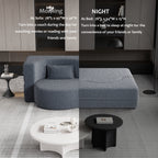 Canapé-lit convertible en tissu Teddy de 78 pouces, rempli de mousse, avec 2 oreillers et matelas pliant pour le salon