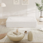 Canapé-lit convertible en tissu Teddy de 78 pouces, rempli de mousse, avec 2 oreillers et matelas pliant pour le salon