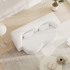 Canapé-lit convertible en tissu Teddy de 78 pouces, rempli de mousse, avec 2 oreillers et matelas pliant pour le salon