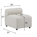 Canapé sectionnel modulaire 3 pièces en tissu 78 avec mousse haute résilience, ressorts sinueux et cadre en bois massif