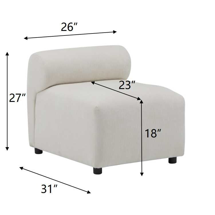 Canapé sectionnel modulaire 3 pièces en tissu 78 avec mousse haute résilience, ressorts sinueux et cadre en bois massif