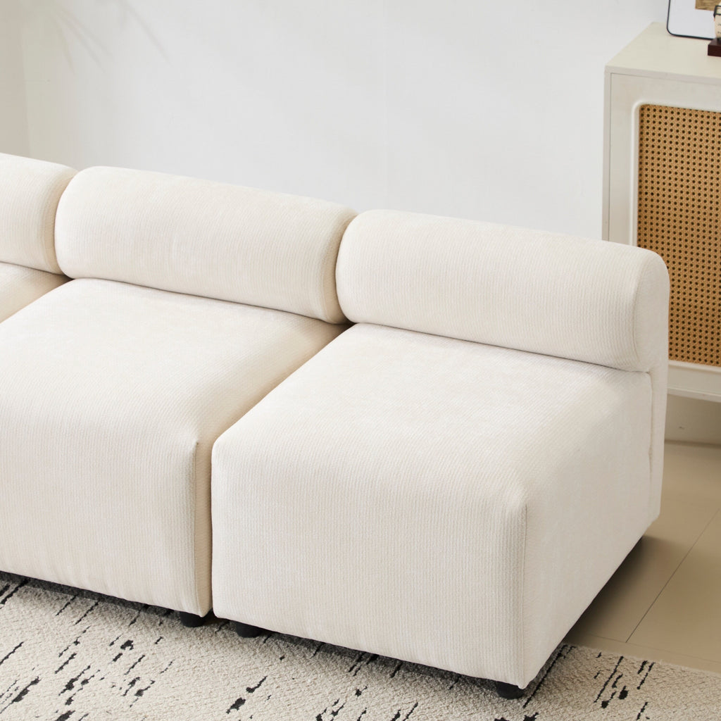 Canapé sectionnel modulaire 3 pièces en tissu 78 avec mousse haute résilience, ressorts sinueux et cadre en bois massif