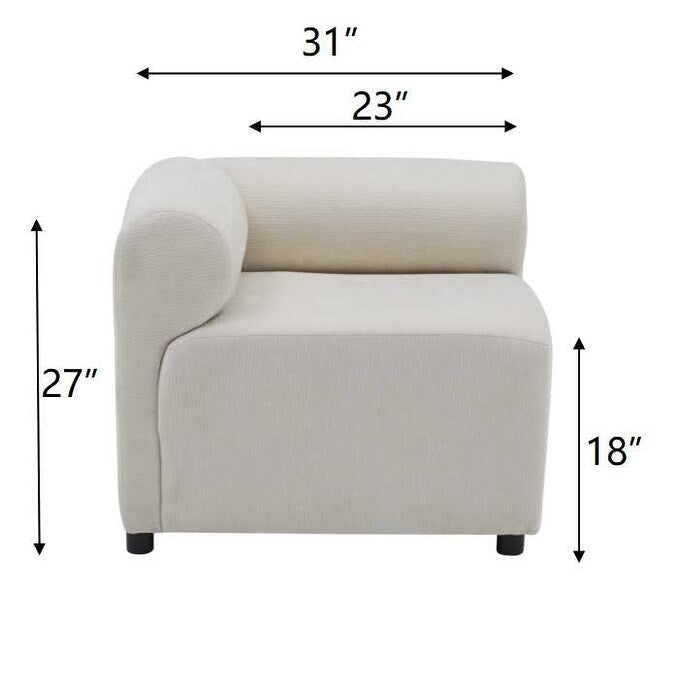 Canapé sectionnel modulaire 3 pièces en tissu 78 avec mousse haute résilience, ressorts sinueux et cadre en bois massif