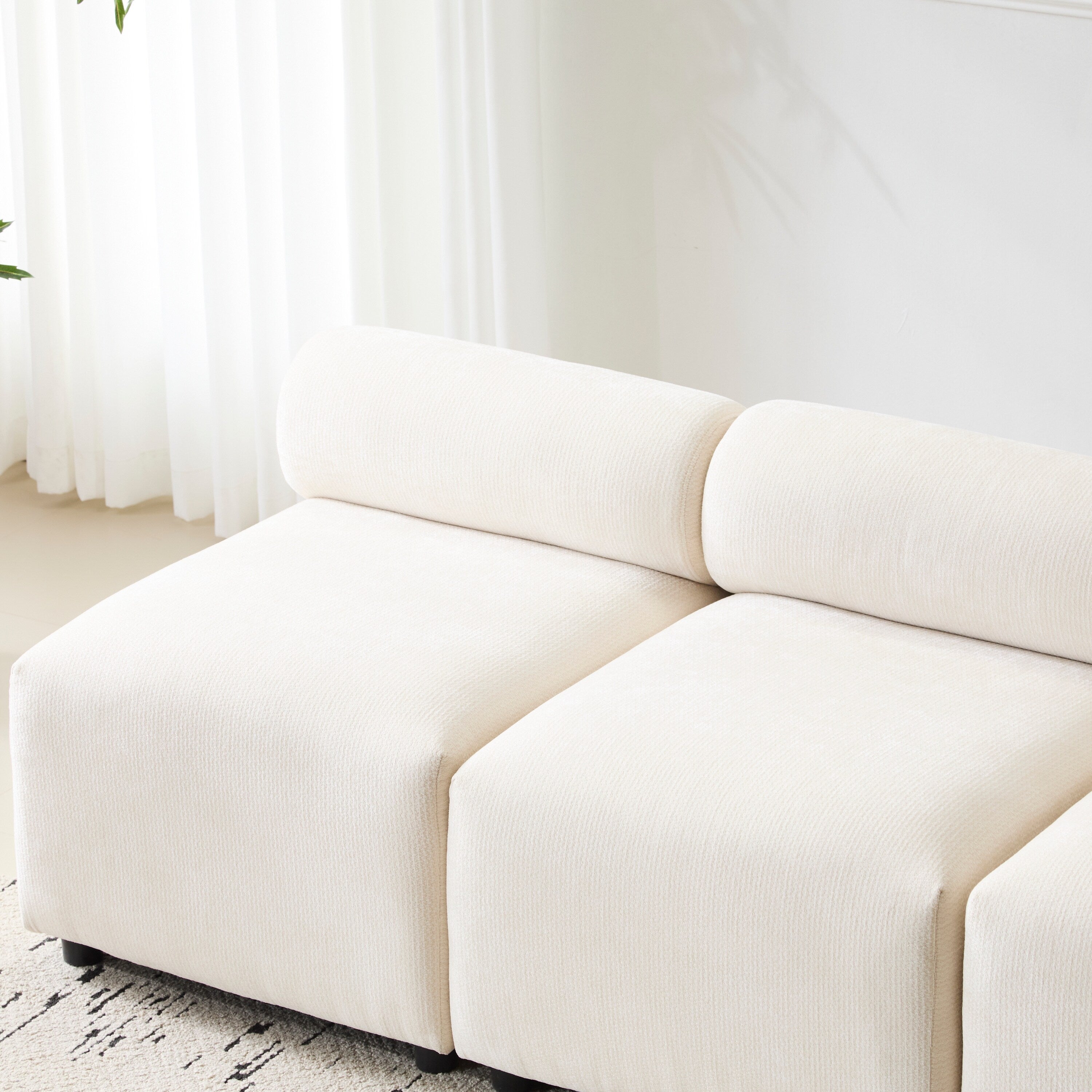 Canapé sectionnel modulaire 3 pièces en tissu 78 avec mousse haute résilience, ressorts sinueux et cadre en bois massif