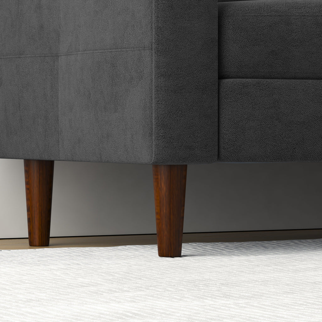 Canapé convertible 3 places en L en tissu de 78 po avec rangement, port USB et porte-gobelet