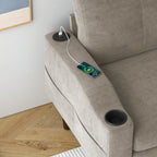 Canapé convertible en L en tissu de 78 po avec rangement, port USB et porte-gobelet – Idéal pour les petits espaces