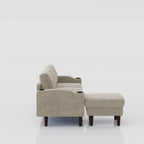 Canapé convertible en L en tissu de 78 po avec rangement, port USB et porte-gobelet – Idéal pour les petits espaces