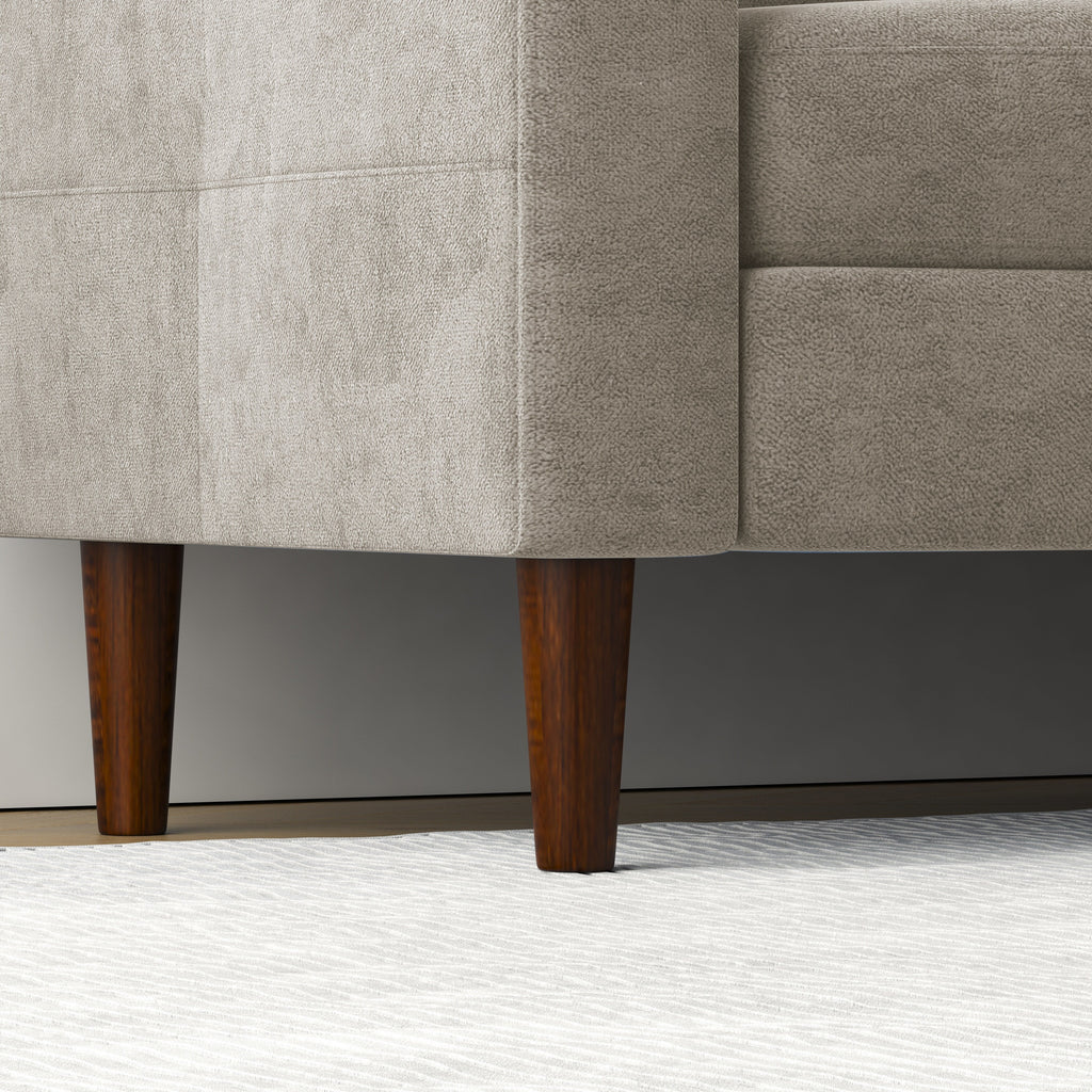 Canapé convertible en L en tissu de 78 po avec rangement, port USB et porte-gobelet – Idéal pour les petits espaces