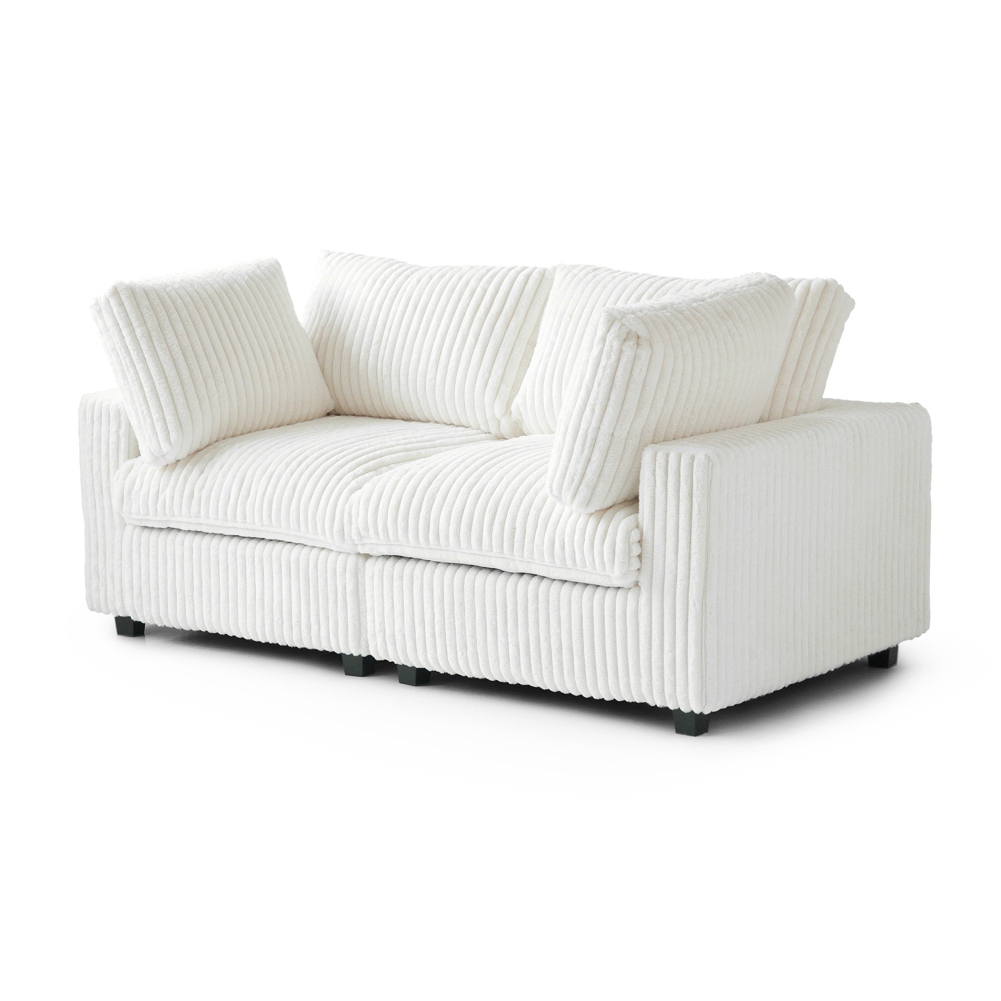 Canapé-lit en tissu pelucheux de 78 po