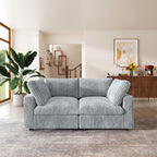 Canapé-lit en tissu pelucheux de 78 po