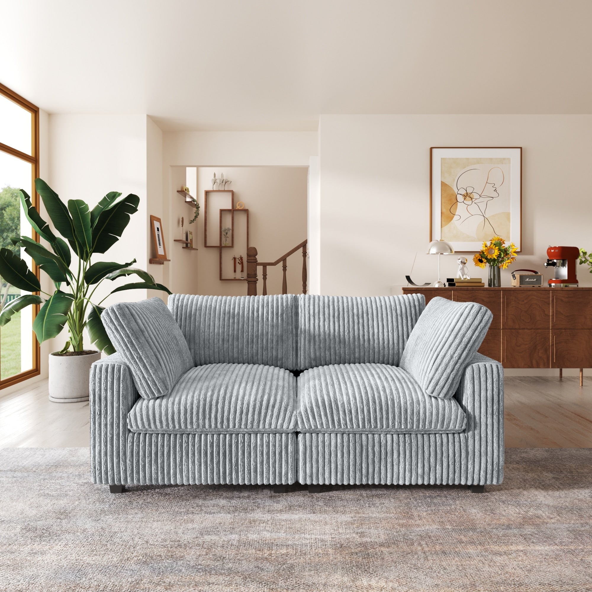 Canapé-lit en tissu pelucheux de 78 po