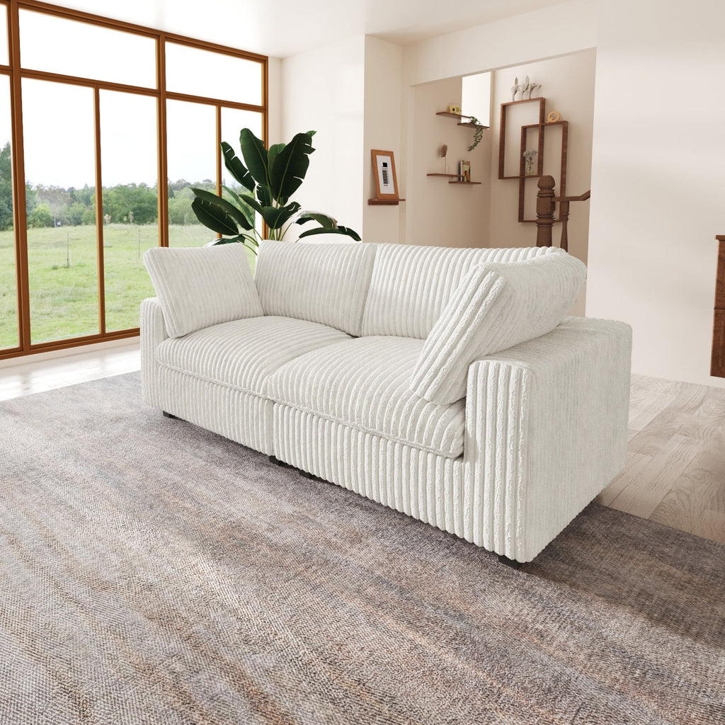 Canapé-lit en tissu pelucheux de 78 po