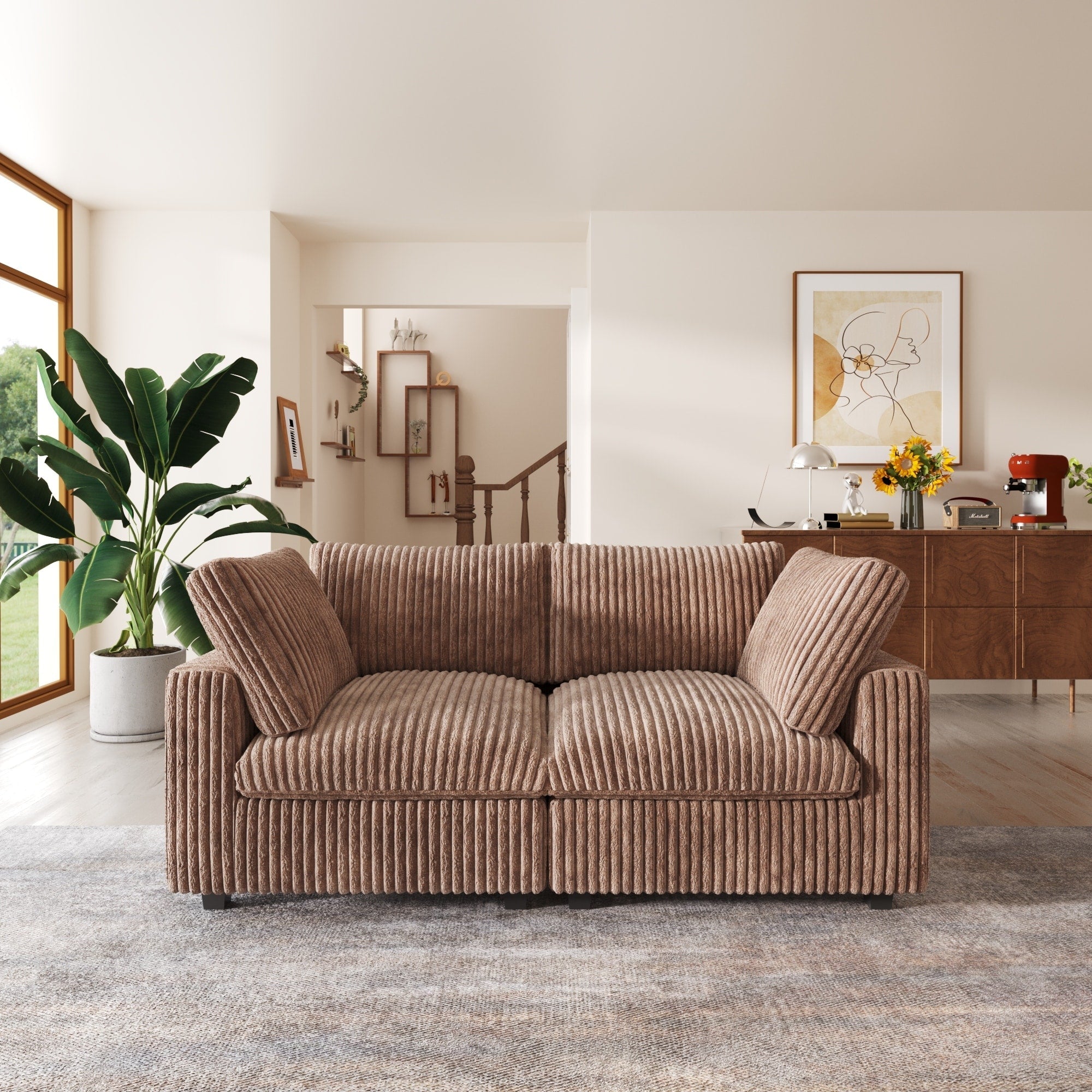 Canapé-lit en tissu pelucheux de 78 po