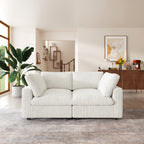 Canapé-lit en tissu pelucheux de 78 po