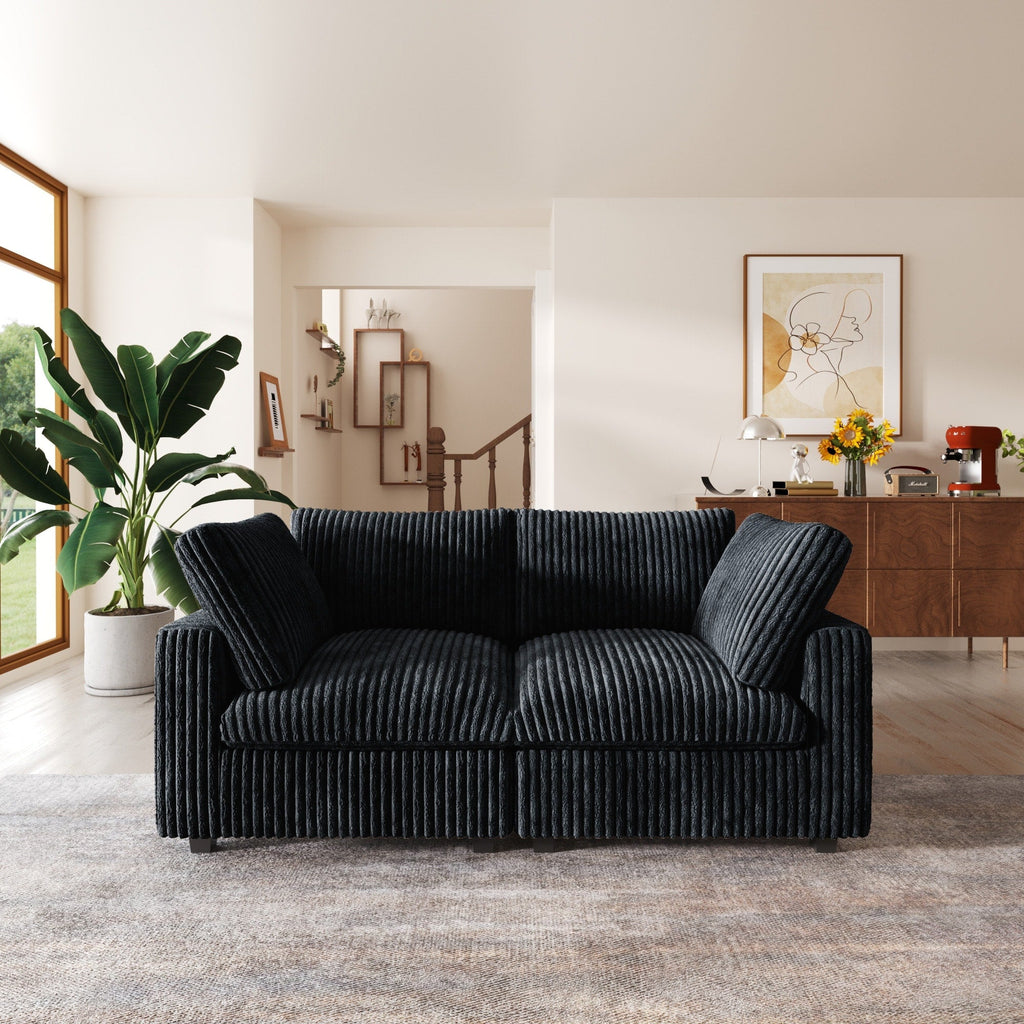 Canapé-lit en tissu pelucheux de 78 po