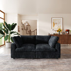 Canapé-lit en tissu pelucheux de 78 po