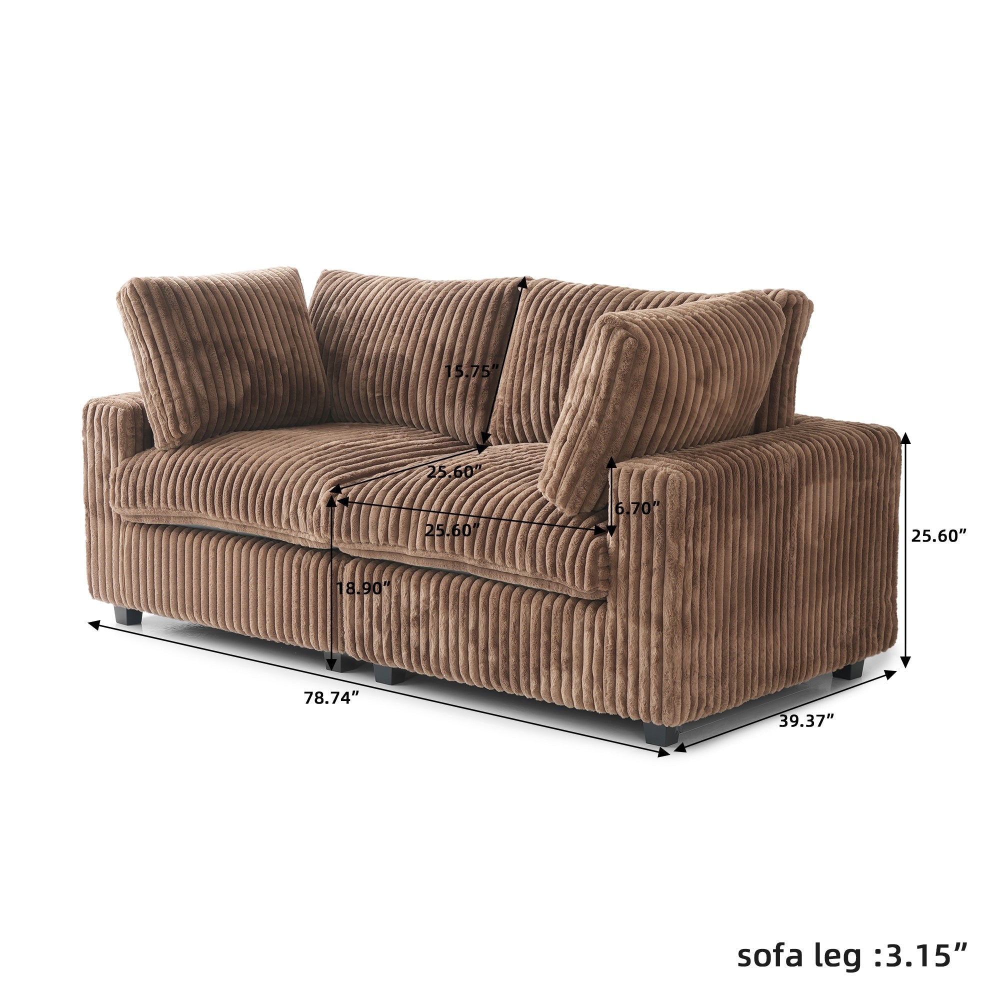 Canapé-lit en tissu pelucheux de 78 po