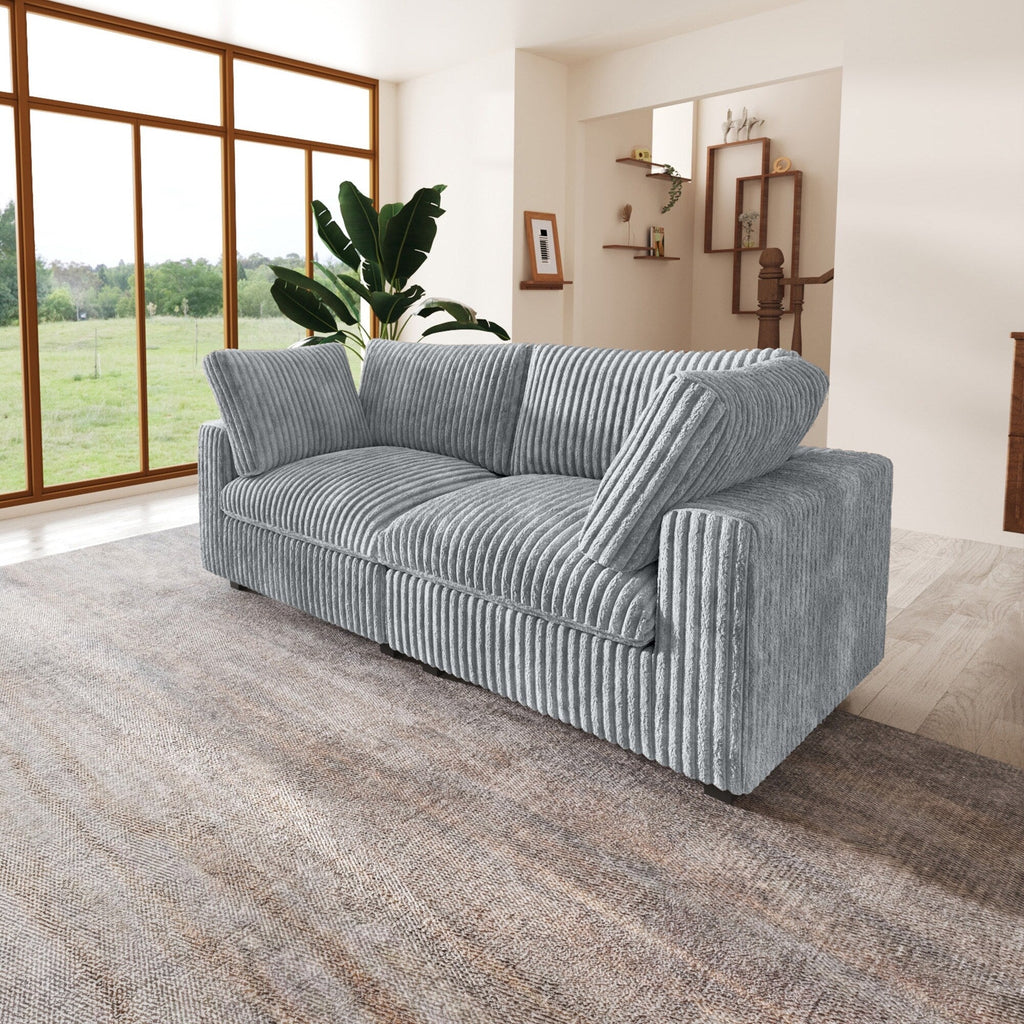 Canapé-lit en tissu pelucheux de 78 po