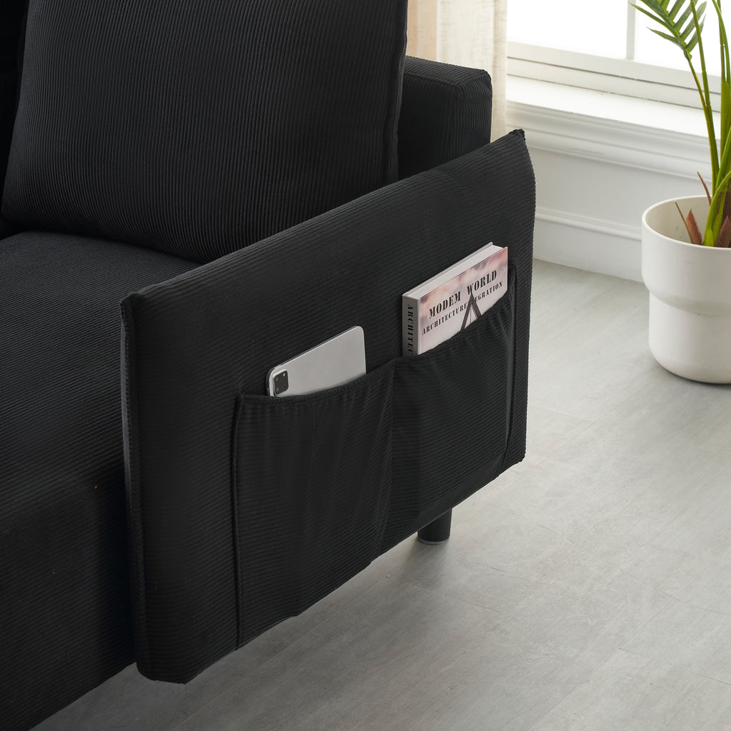 Canapé de 200 cm de long, avec sièges spacieux et confortables, pour appartement, bureau, salon