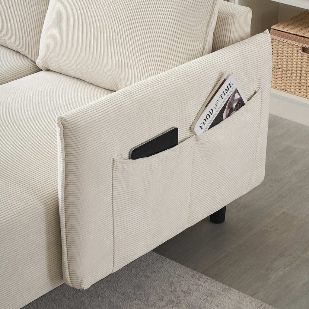 Canapé de 200 cm de long, avec sièges spacieux et confortables, pour appartement, bureau, salon