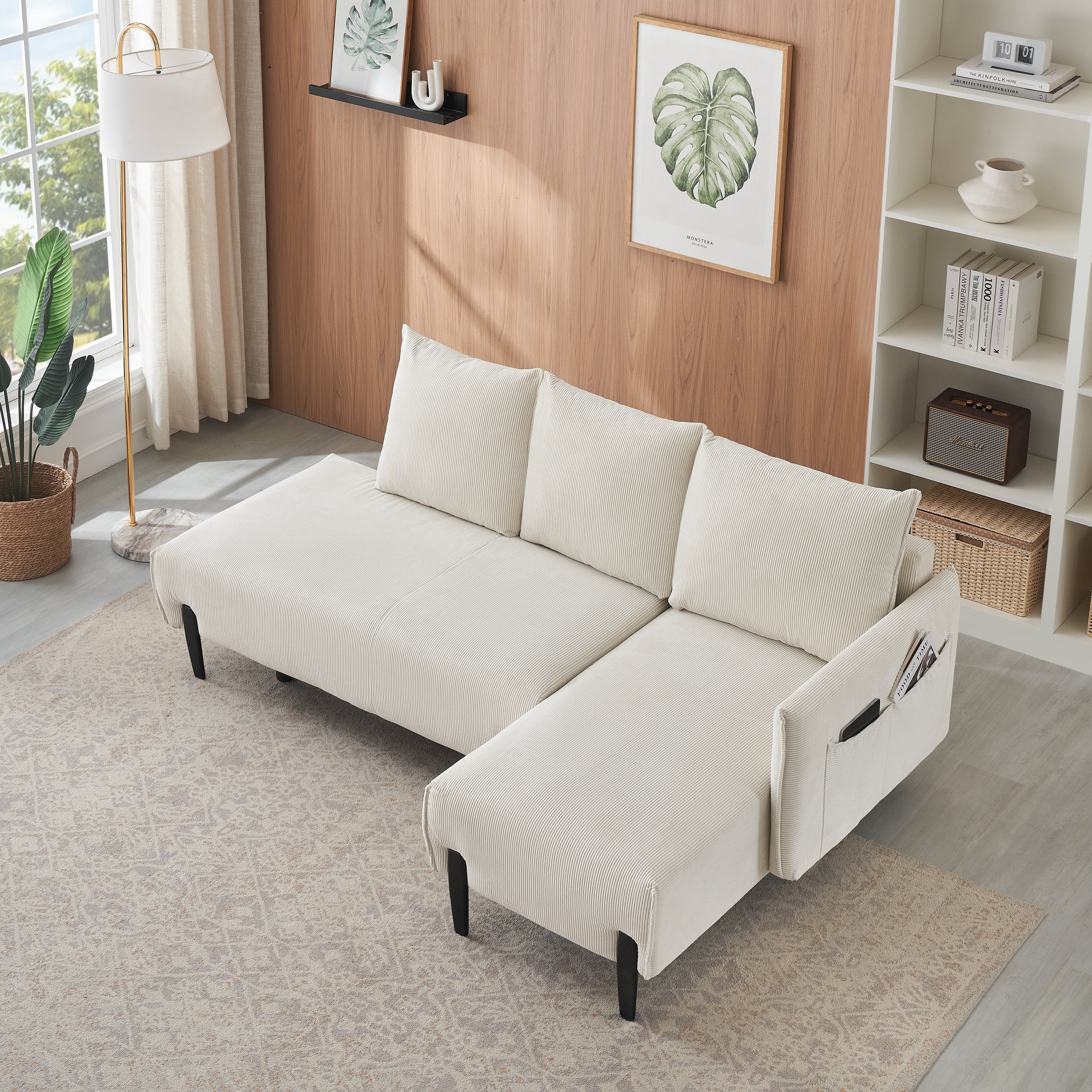 Canapé de 200 cm de long, avec sièges spacieux et confortables, pour appartement, bureau, salon