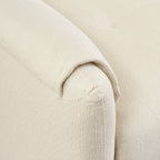 Tissu de canapé en coton et lin Teddy de 79,50 pouces de long, avec pieds longs coniques en métal, bande métallique assortie, élégant et simple - Beige