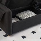 Tissu de canapé en coton et lin Teddy de 79,50 pouces de long, avec pieds longs coniques en métal, bande métallique assortie, élégant et simple