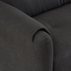 Tissu de canapé en coton et lin Teddy de 79,50 pouces de long, avec pieds longs coniques en métal, bande métallique assortie, élégant et simple