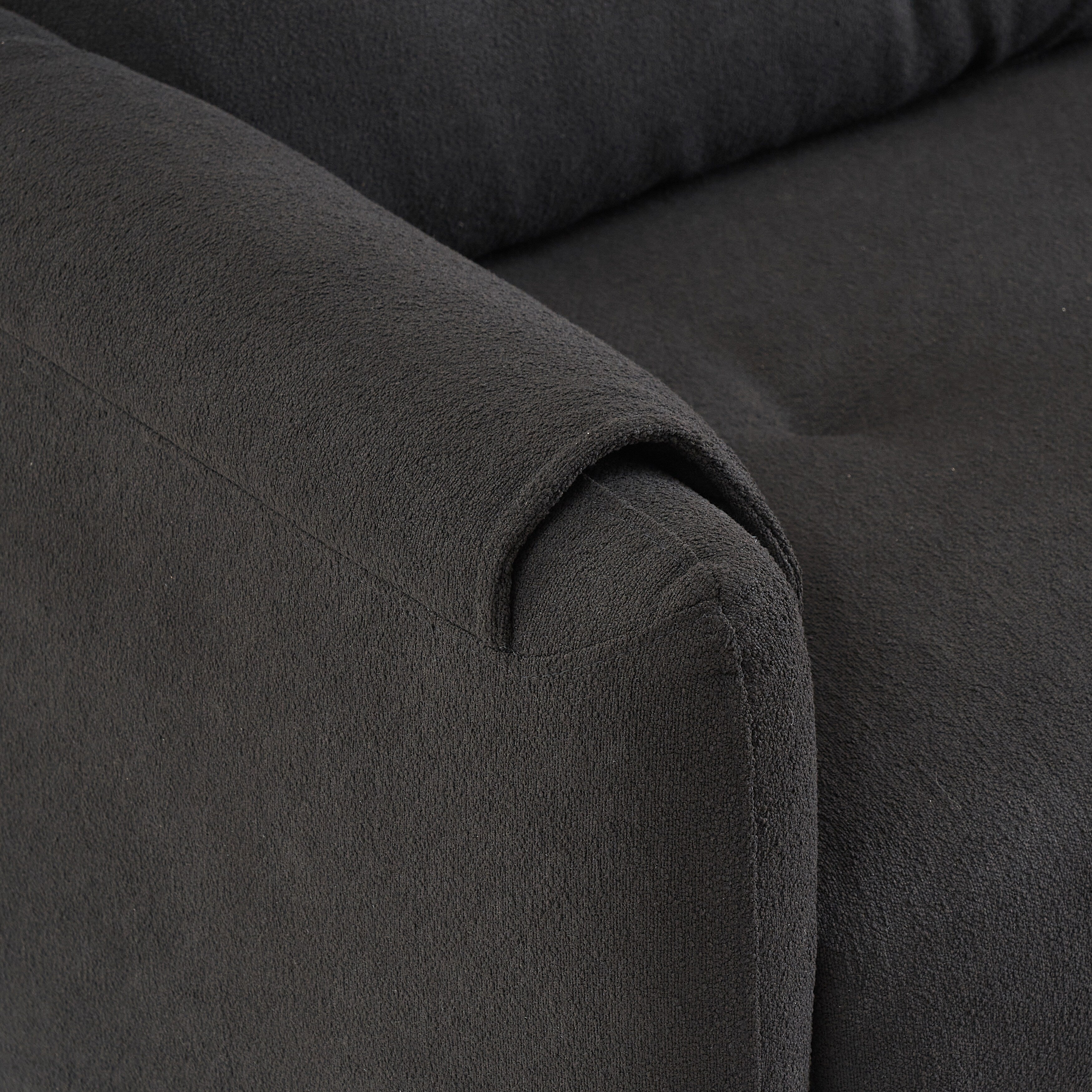 Tissu de canapé en coton et lin Teddy de 79,50 pouces de long, avec pieds longs coniques en métal, bande métallique assortie, élégant et simple