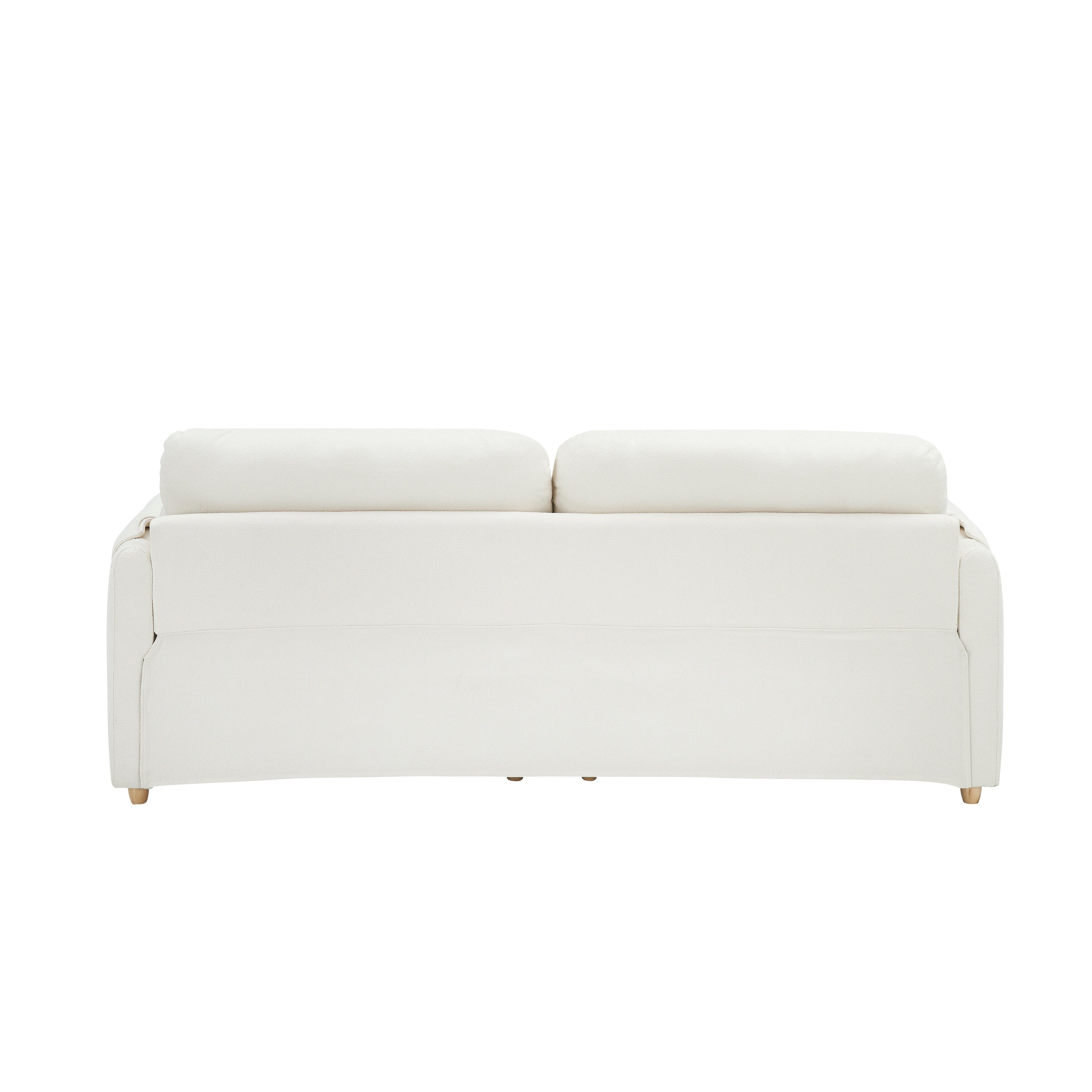 Tissu de canapé en coton et lin Teddy de 79,50 pouces de long, avec pieds longs coniques en métal, bande métallique assortie, élégant et simple