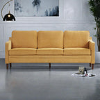 Canapé 3 places classique moderne en tissu 79,5 avec accoudoirs carrés pour salon