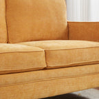 Canapé 3 places classique moderne en tissu 79,5 avec accoudoirs carrés pour salon