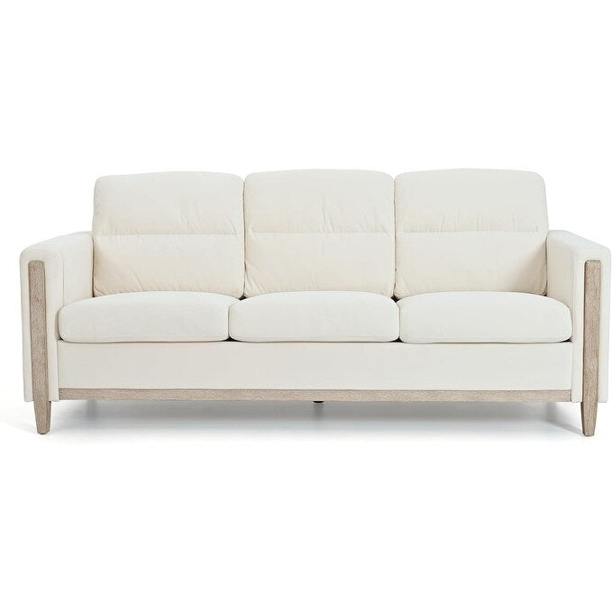 Canapé 3 places moderne de 79,5 pouces avec coussins et accoudoirs, poche latérale pour le salon